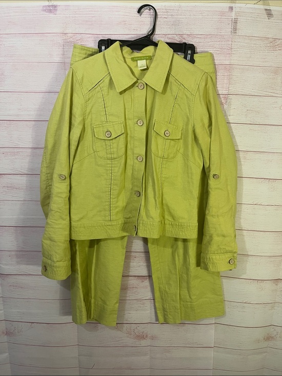 Sigrid Olsen Pants - Sigrid Olsen 2 Piece Linen Cotton Blend‎ Cropped Pant Set Size 10